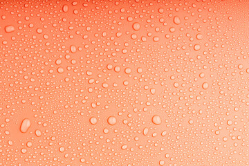 small drops of water on the orange surface