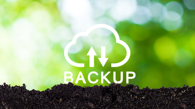 Internet data storage backup symbol virtual, technology business concept, Cloud technology, Data storage, Networking and internet service concept.
