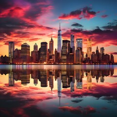 Fototapeta premium New york in sunset