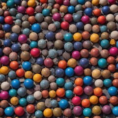 background small multicolored stone balls. Illustration generated ai