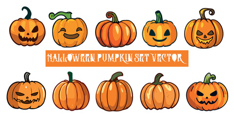 Pumpkin for halloween set vector