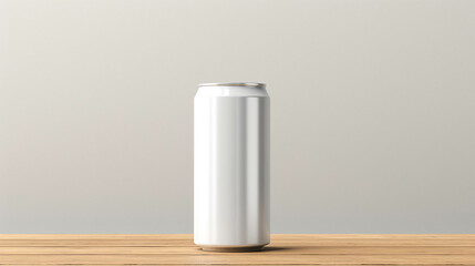 Mockup of a 330ml blank soda can made of white aluminum, generative AI