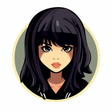 Illustration portrait of a anime cartoon girl character