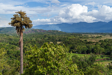landscape with mountains and clouds