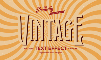vintage retro editable text effect alphabet font typography typeface