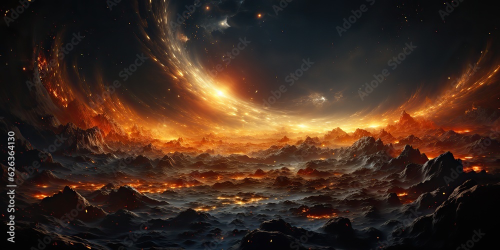 Poster ai generated. ai generative. modern minimal solar system galaxy space decoration abstract background