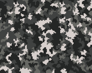 Seamless pattern of digital gray camouflage