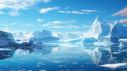 Iceberg illustration concept. Generative Ai