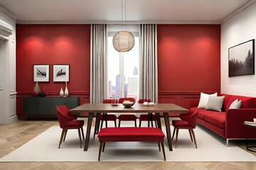 red home interior generated by ai