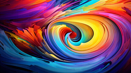 Energetic burst of vibrant colors forming an abstract swirl. Beautiful background or backdrop.