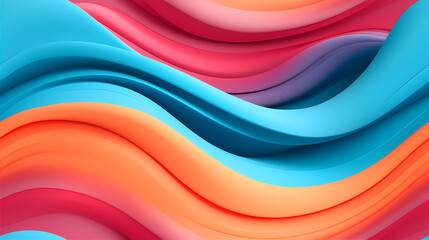 Fototapeta premium Vibrant 3D abstract background with copy space; perfect for modern website banners and social media campaigns. Wavy material backdrop.