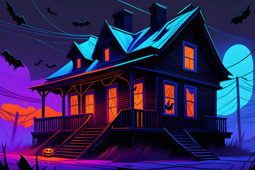 Fototapeta na wymiar Halloween house