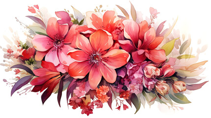 Floral ember glow bouquet with rose, snapdragon, tulip for decoration. Generative Ai