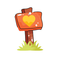 Sign board doodle vector outline Sticker. EPS 10 file