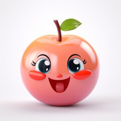 Happy Peach Cartoon Mascot