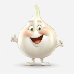 Happy Garlic Cartoon Mascot