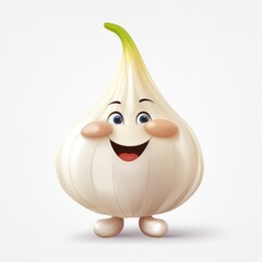 Happy Garlic Cartoon Mascot