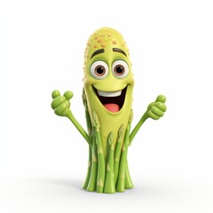 Happy Asparagus Cartoon Mascot