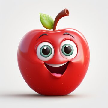 Happy Apple Cartoon Mascot