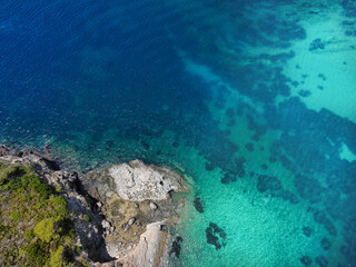 Fototapeta na wymiar aerial view of the sea coast of monte argentario tuscany
