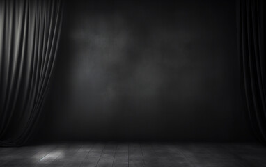 Abstract luxury blur dark grey and black gradient, used as background studio wall for display your