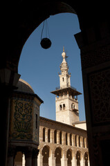 Inside the courtyard of the grand Omayyad Mosque, Damascus Old City, Syria..