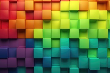 Many Boxes in LGBT colors, rainbow colors, cubes, square, mosaic