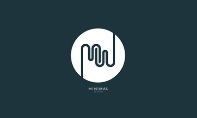 Obraz premium Alphabet letter icon logo MW 