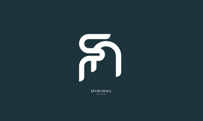 Alphabet letter icon logo FN