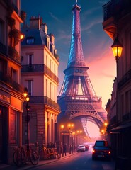 Paris city, creative, high detail, Positive Hype, glow, very bright