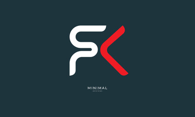 Alphabet letter icon logo FK