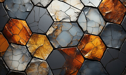 Abstract background, colorful tiles of abstract shapes.