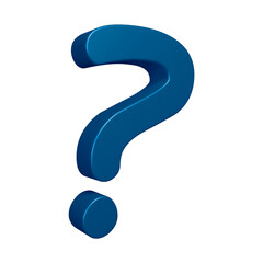 3D blue question mark or icon design