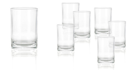 Images of a drinking glass on a white background