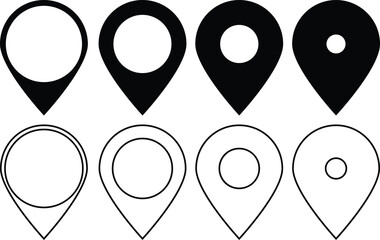 location map pin icon set. location icon design. set of location icons. modern map navigation set icons. Localization Icons