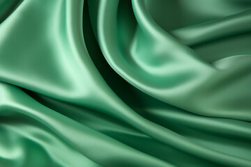 Obraz premium Background of smooth green silk