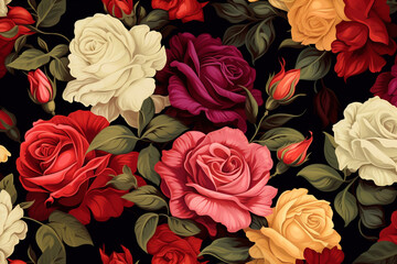 Background pattern made out of roses
