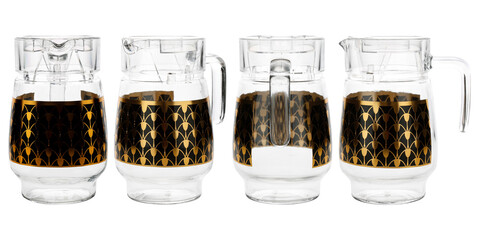 Images of a glass pitcher on a white background