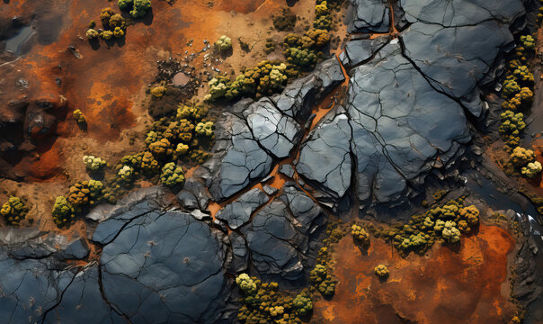 Abstract natural texture, earth texture, satellite top view.