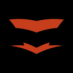 Simple orange arrow logo. The entire logo is made of circles only.