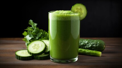  a cucumber and a cucumber on a table.  generative ai