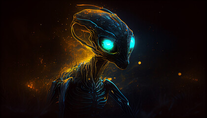 alien in the space generative by ai 