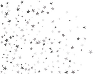 Star confetti. Silver casual confetti background. Bright design pattern.