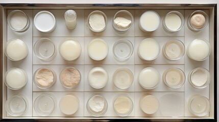  a box of different types of creams and condiments.  generative ai