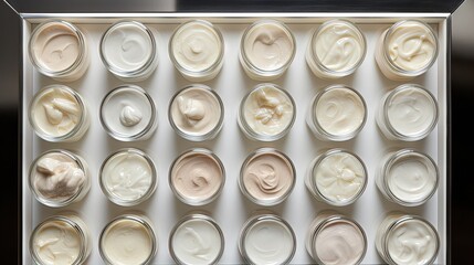  a white box filled with lots of different types of creams.  generative ai