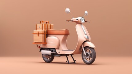 Minimalist Delivery Bike on Light Background. AI generated