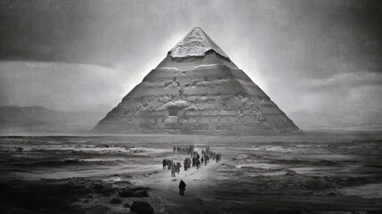 the great pyramid of giza cairo egypt old photo