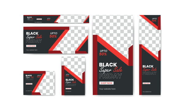 Corporate web banner design template Set,  website page design.