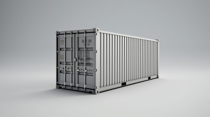 Shipping Container on Light Background. AI generated