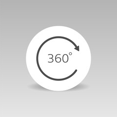 360 degrees angle vector icon Circle arrow sign